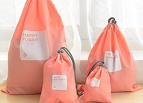 4 Pcs Waterproof Shoe & Laundry Bag(Random Color)
