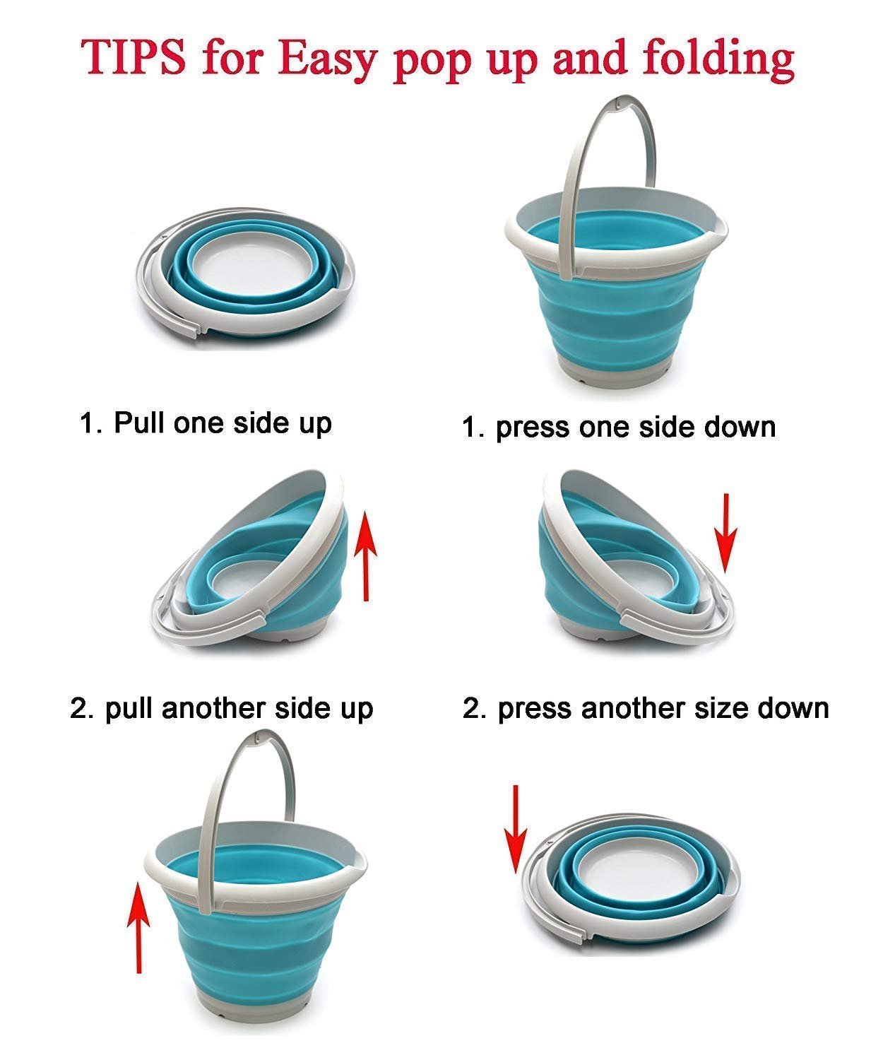 5.L Folding Bucket (Random Colour) - Image 5