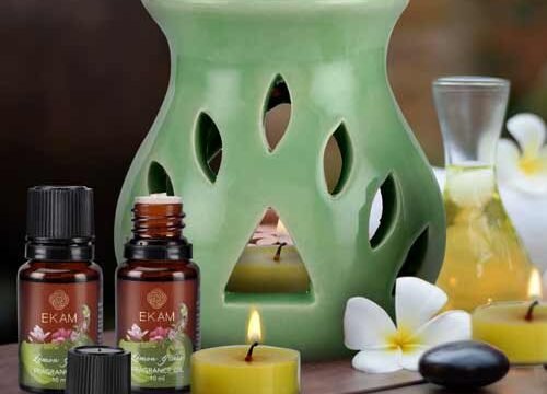 Lemongrass, Ceramic Oil Warmer set
