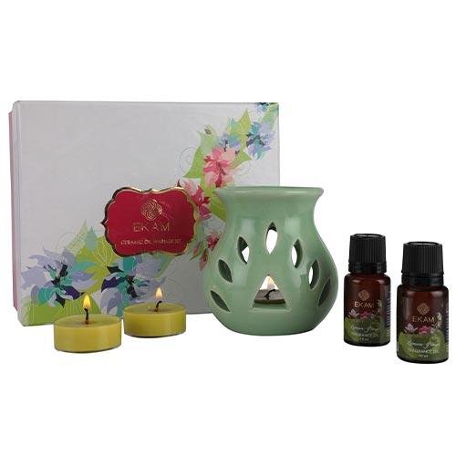 Lemongrass, Ceramic Oil Warmer set - Image 3