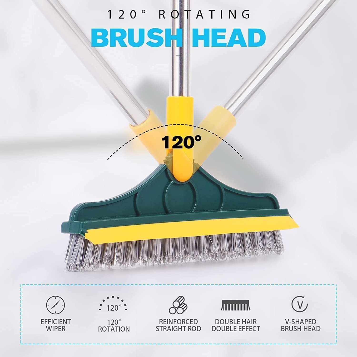 Bathroom Cleaning Brush with Wiper 2 in 1 - Image 8