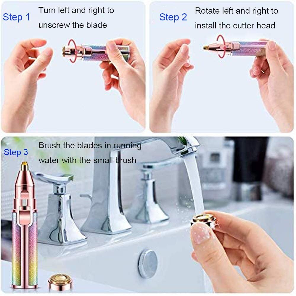 Rechargeable Rainbow Eyebrow Trimmer & Facial Hair Remover - Image 4