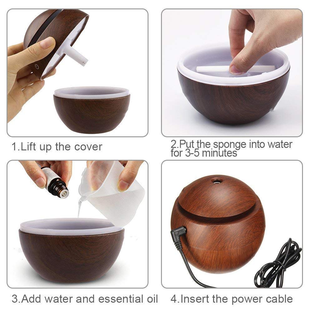 Wooden Cool Mist Humidifiers Essential Oil Diffuser - Image 7